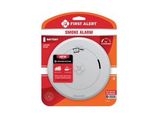 [5050062] First Alert Slim Battery-Powered Photoelectric Smoke Detector 1 Pk