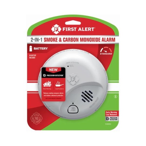 [5050076] First Alert Battery-Powered Ionization Smoke and Carbon Monoxide Detector 1 Each