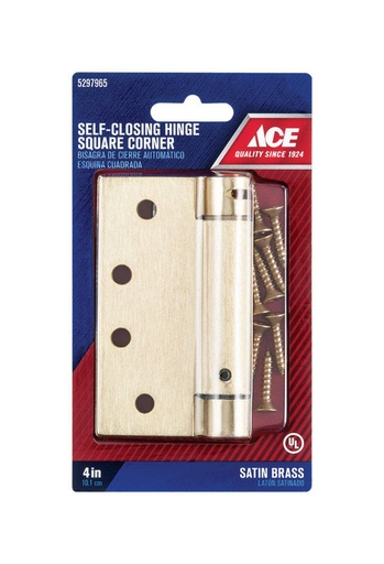 [5297965] Ace 4 in. L Satin Brass Self Closing Hinge 1 Pk