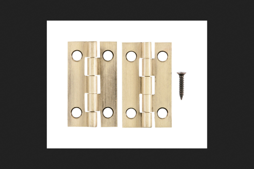 [5299763] Ace 2.75 in. W X 1-1/2 in. L Antique Brass Brass Narrow Hinge 2 Pk