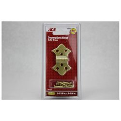 [5300058] Ace 1-5/16 in. W X 2-1/4 in. L Polished Brass Brass Decorative Hinge 2 Pk