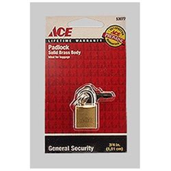 [53077] Ace 3/4 in. H X 3/4 in. W X 7/16 in. L Brass Double Locking Padlock