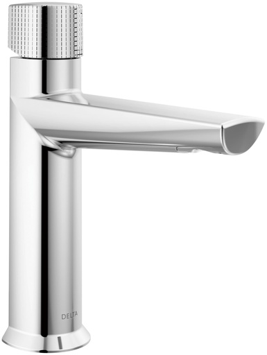 [573-PR-LPU-DST] Delta 573-LPU-DST Galeon 1.2 GPM Knurled Knob Single Hole Bathroom Faucet Less Drain Assembly Lumicoat Chrome Faucet Bathroom Sink Faucets Single