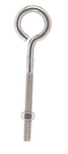 [58413] Hampton 3/8 in. X 6 in. L Stainless Steel Eyebolt Nut Included