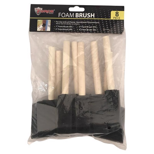 [6010946] FOAM BRUSH WOOD 8PK