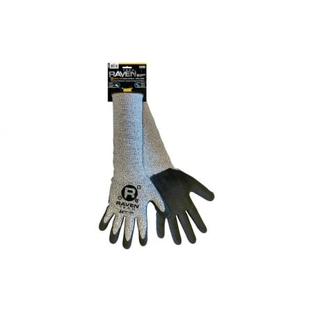 [678013] Raven Tech Extended Cuff Nitrile Dipped Sandy Finish Cut Level A4 Gloves - Retail - Lrg - SAS Safety 6780-13