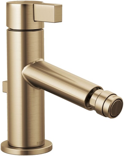 [68135-GL] Brizo 68135 Litze Single Hole Bidet Faucet with 1 Lever Handle and Pop-up Drain Assembly Luxe Gold Faucet Bidet Faucets Horizontal Spray