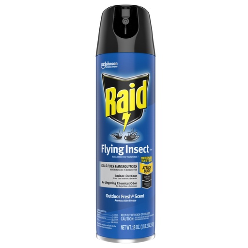 [70725] Raid Flying Insect Killer Outdoor Bug Spray - Fresh - 18oz