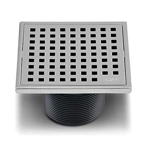 [88.100.01] QM Drain Lagos Mira Center Grid Shower Drain, Stainless Steel in Gray, Size 4.0 H X 0.91 W X 4.0 D in | Wayfair 88.100.04 ST