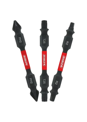 [DDEV25S3] Diablo Phillips/Square/Torx 2-1/2 in. L Double-Ended Screwdriver Bit Set Black Oxide 3 Pc