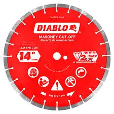 [DMADST1400] Diablo 14 in. D X 1 in. Diamond Turbo Rim Masonry Cut-Off Disc