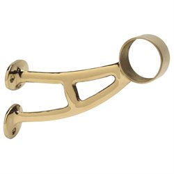 [LB-00-402-1H] Lavi Industries 00-402/1h Polished Brass Bar Footrail Mount Bracket 1-1/2 Od