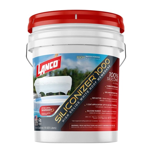 [RC10622] Siliconizer 1000 5 Gal. 100% Silicone White Roof Sealer