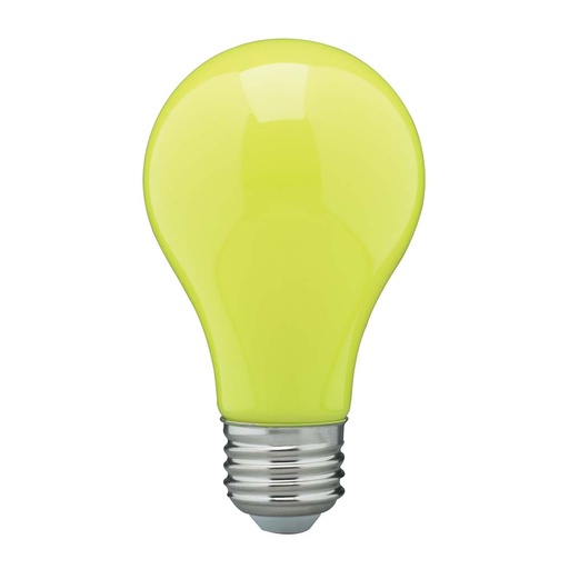 [S14987] Satco LED Bug Light 8W A19 Ceramic Yellow Dimmable Light Bulb