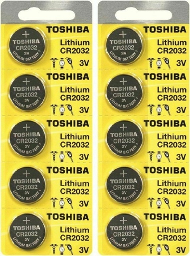 [002.99.032] Toshiba CR2032 Lithium 3V Battery, 5 Pack