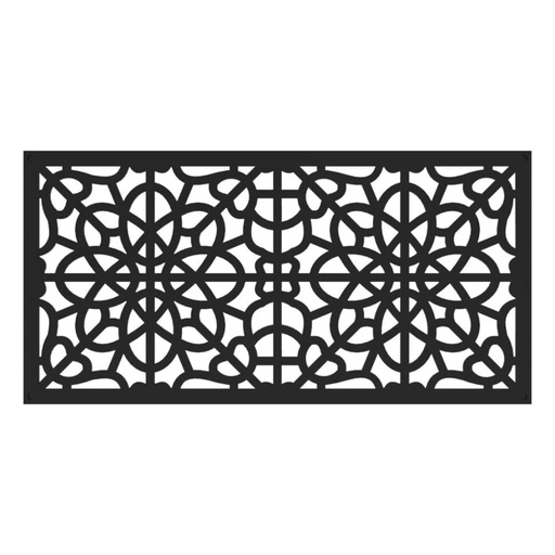[73004786] 2 Ft. X 4 Ft. Fretwork Black Polypropylene Decorative Screen Panel