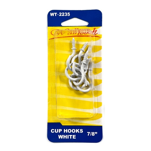 [WT2235] CUP HOOKS 7/8 WHT.