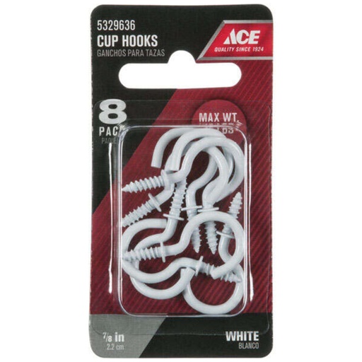 [5329636] HOOK CUP 7/8"P WHT CD8