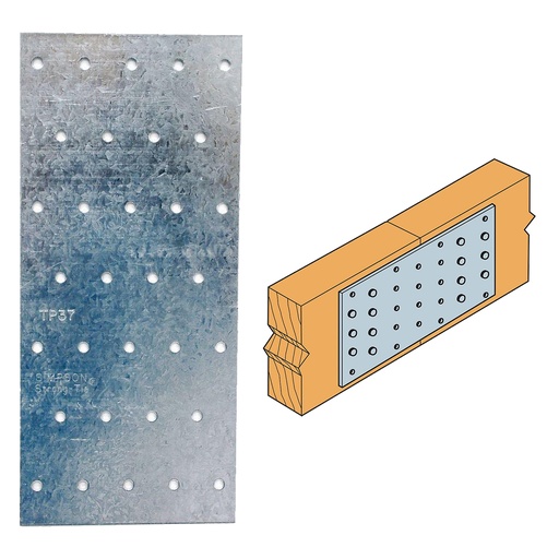 [ANCLAJE033] Simpson Strong-Tie 7 in. H X 0.04 in. W X 3.1 in. L Galvanized Steel Tie Plate