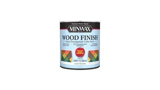 [1014857] Minwax Wood Finish Water-Based Semi-Transparent Clear Tint Base Water-Based Wood Stain 1 Qt