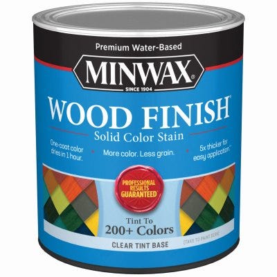 [1015188] Minwax Solid Clear Tint Base Water-Based Penetrating Wood Finish 1 Qt
