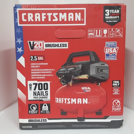 [1030034] CM AIR CMPRSR BRSHLS 20V