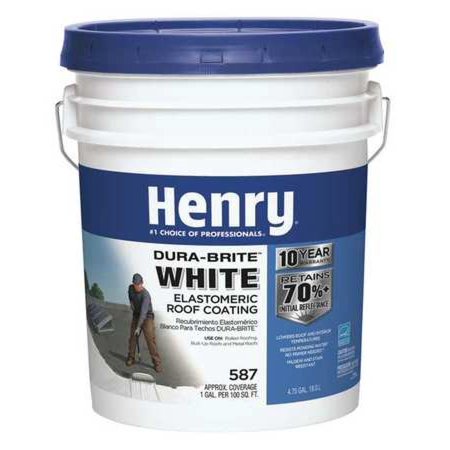 [1366079] Henry 587 Smooth White Elastomeric Roof Coating 4.75 Gal