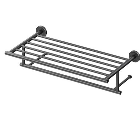 [1818MX] Gatco 1818 Latitude II 20" Metal Towel Shelf Matte Black Bathroom Hardware and Accessories Bathroom Hardware Towel Racks