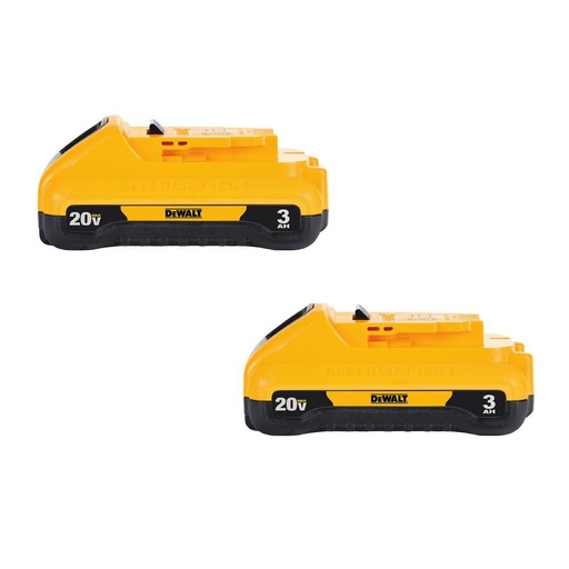 [2800399] DeWalt 20V MAX DCB230-2 3 Ah Lithium-Ion Compact Battery Pack 2 Pc