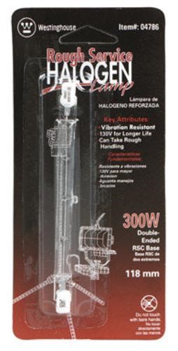 [31900] Westinghouse Rough Service White T3 Shape Utility Halogen Bulb 300W 5000 Lm. 130V 3000K