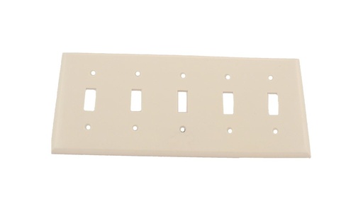 [3218310] Leviton White 5 Gang Plastic Toggle Wall Plate 1 Pk