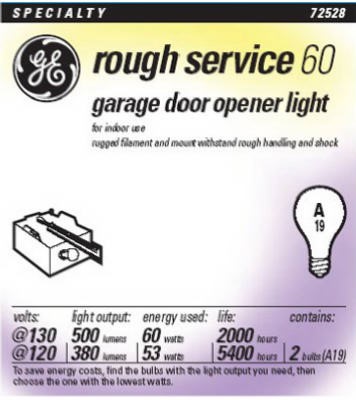 [3261609] 72529 2 Count 60 Watt Rough Service Garage Door Opener Light