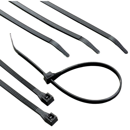 [34805] Cable Tie, 8 in L, 2 in Max Bundle Dia., Black, Nylon 6/6, 75 Lb Strength