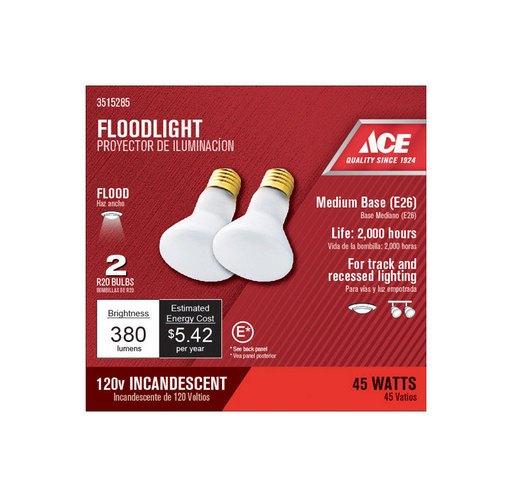 [3515285] BULB RFLCTR R20 45W 2PK