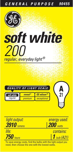 [35510] BULB SFTWHT 200A/W GE