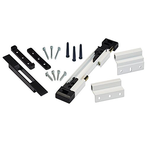 [380030129] Black/White Double Bolt Sliding Door Lock