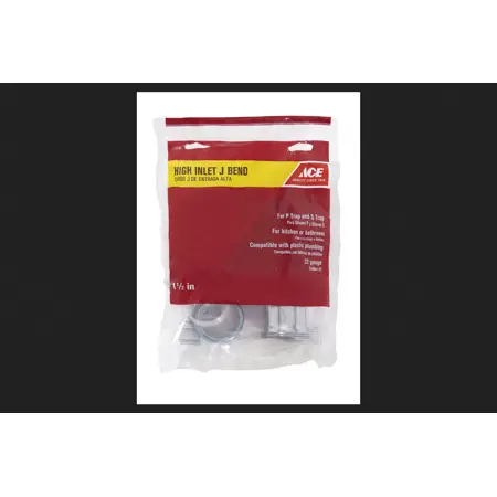 [43746] Ace 1-1/2 in. D Chrome Plated Brass J Bend