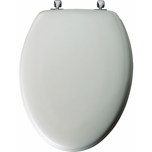 [438103] Mayfair by Bemis Elongated Enameled Wood Toilet Seat with Never Loosens Chrome Hinge White: Durable Lid, Easy Install