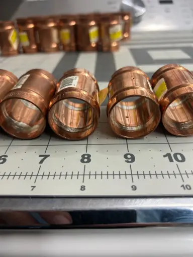 [440006841] NEW 6-pack Lot Watts 1" Pre-soldered Ez Sweat Copper Straight Press Coupling