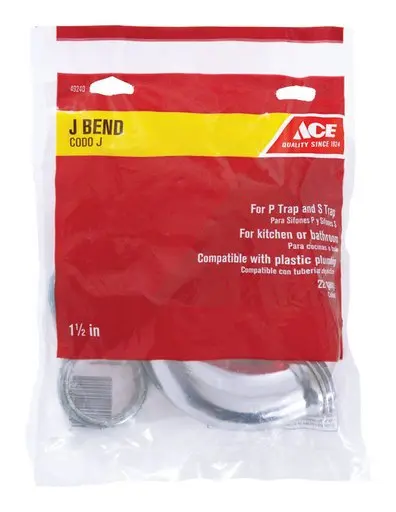 [49240] Ace 1-1/2 in. D Chrome Plated Brass J Bend