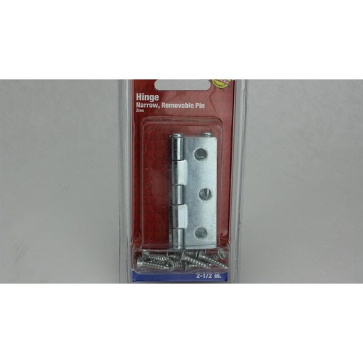 [5296827] 2-1/2  Zinc Plated Narrow Removable Pin Door Hinge Ace Door Hinges 5296827 Zinc
