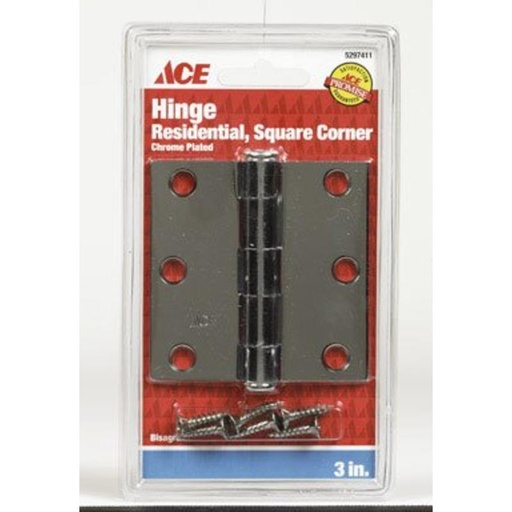 [5297411] 3" Chrome Square Door Hinge Ace Door Hinges 01-3550-013 082901142492
