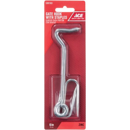 [5301163] Ace 0.44 in. L Zinc Wire Staple Gate Hook 1 Pk - Total Qty: 5