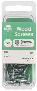 [5814] Hillman No. 10 X 1-1/2 in. L Phillips Zinc-Plated Wood Screws 8 Pack