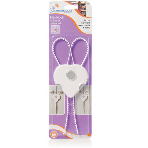 [5988746] Dreambaby White Plastic Cabinet Flex Lock 1 Pk