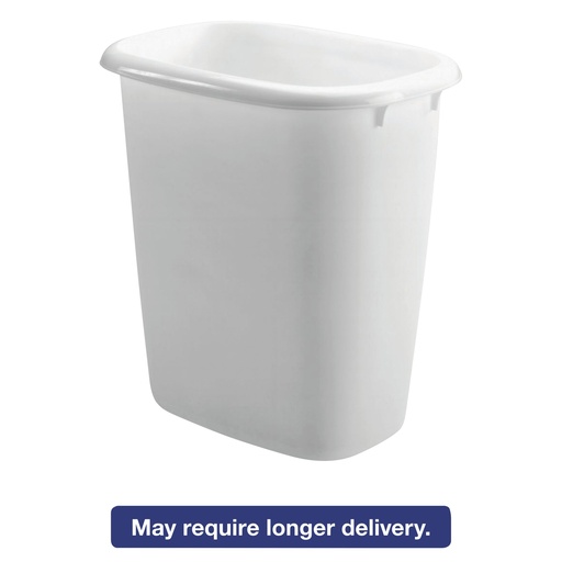 [68002] Rubbermaid Contours 3.5 Gal White Plastic Vanity Wastebasket
