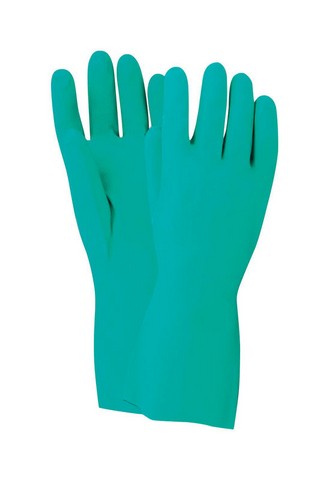 [7436983] Handmaster Unisex Indoor/Outdoor Nitrile Chemical Safety Gloves Green S