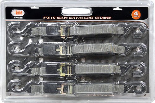 [74680] IIT 74680 1-Inch X 15-Feet Heavy Duty Ratchet Tie Down, 4-Piece