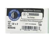 [825546] HILLMAN No. 10-32 Ga. X 2 in. L Phillips Flat Head Stainless Steel Machine Screws 100 Pk