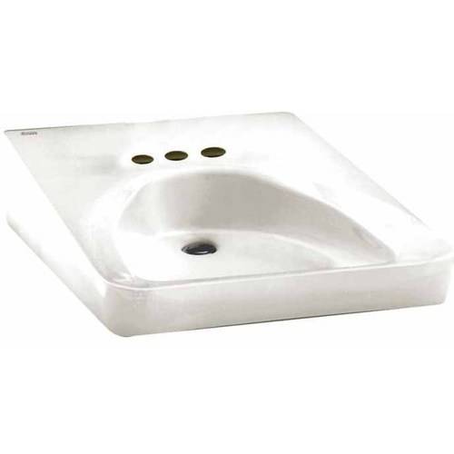 [9141011.020] American Standard 9141.011 Wheelchair 20" Wall Mounted Porcelain Bathroom Ramp Sink White Sinks Bathroom Sinks Sinks Only